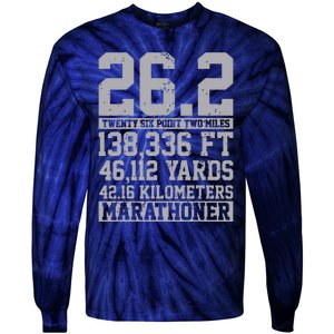 Marathon 262 Miles Running Runner Gift Tie-Dye Long Sleeve Shirt