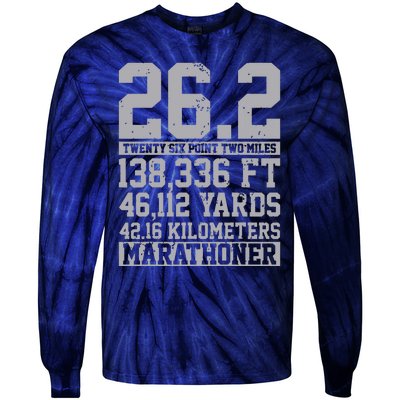 Marathon 262 Miles Running Runner Gift Tie-Dye Long Sleeve Shirt