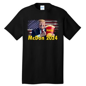 Mcdon 2024 Maga Donald Trump Fast Food French Fries Tall T-Shirt