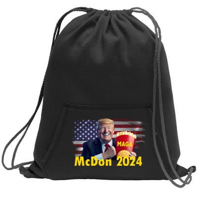 Mcdon 2024 Maga Donald Trump Fast Food French Fries Sweatshirt Cinch Pack Bag