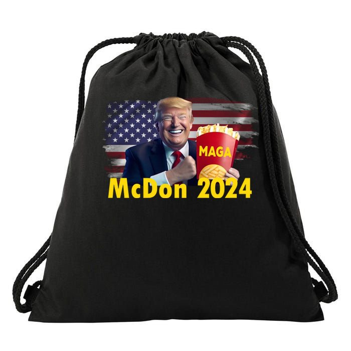 Mcdon 2024 Maga Donald Trump Fast Food French Fries Drawstring Bag