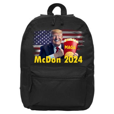 Mcdon 2024 Maga Donald Trump Fast Food French Fries 16 in Basic Backpack