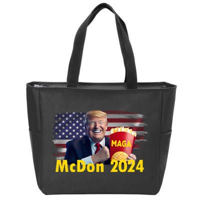 Mcdon 2024 Maga Donald Trump Fast Food French Fries Zip Tote Bag