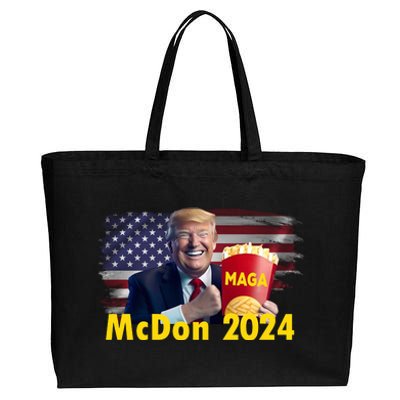 Mcdon 2024 Maga Donald Trump Fast Food French Fries Cotton Canvas Jumbo Tote