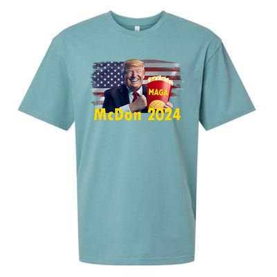 Mcdon 2024 Maga Donald Trump Fast Food French Fries Sueded Cloud Jersey T-Shirt