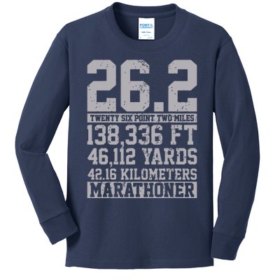 Marathon 262 Miles Running Runner Gift Kids Long Sleeve Shirt