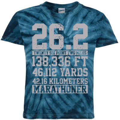 Marathon 262 Miles Running Runner Gift Kids Tie-Dye T-Shirt