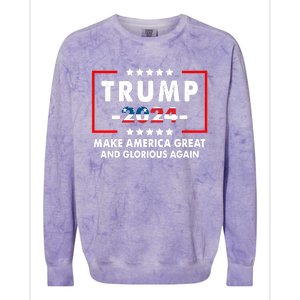 MAGAGA 2024 Make America Great And Glorious Again Trump Shirt Colorblast Crewneck Sweatshirt