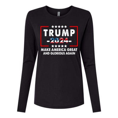 MAGAGA 2024 Make America Great And Glorious Again Trump Shirt Womens Cotton Relaxed Long Sleeve T-Shirt