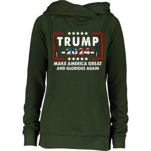 MAGAGA 2024 Make America Great And Glorious Again Trump Shirt Womens Funnel Neck Pullover Hood