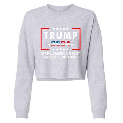 MAGAGA 2024 Make America Great And Glorious Again Trump Shirt Cropped Pullover Crew