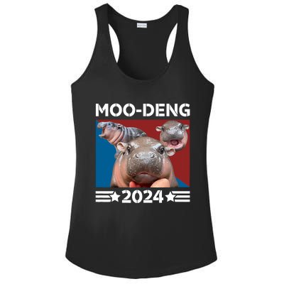 Moodeng 24 Political Baby Pigmy Hippo Moodeng 2024 Election Ladies PosiCharge Competitor Racerback Tank