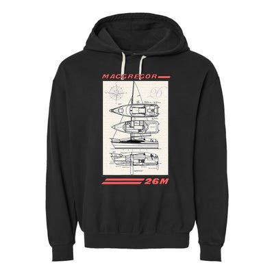 MacGregor 26M Sailboat Line Drawing Garment-Dyed Fleece Hoodie