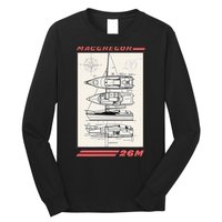 MacGregor 26M Sailboat Line Drawing Long Sleeve Shirt