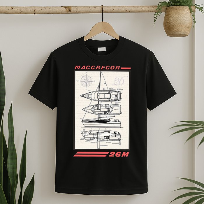 MacGregor 26M Sailboat Line Drawing T-Shirt
