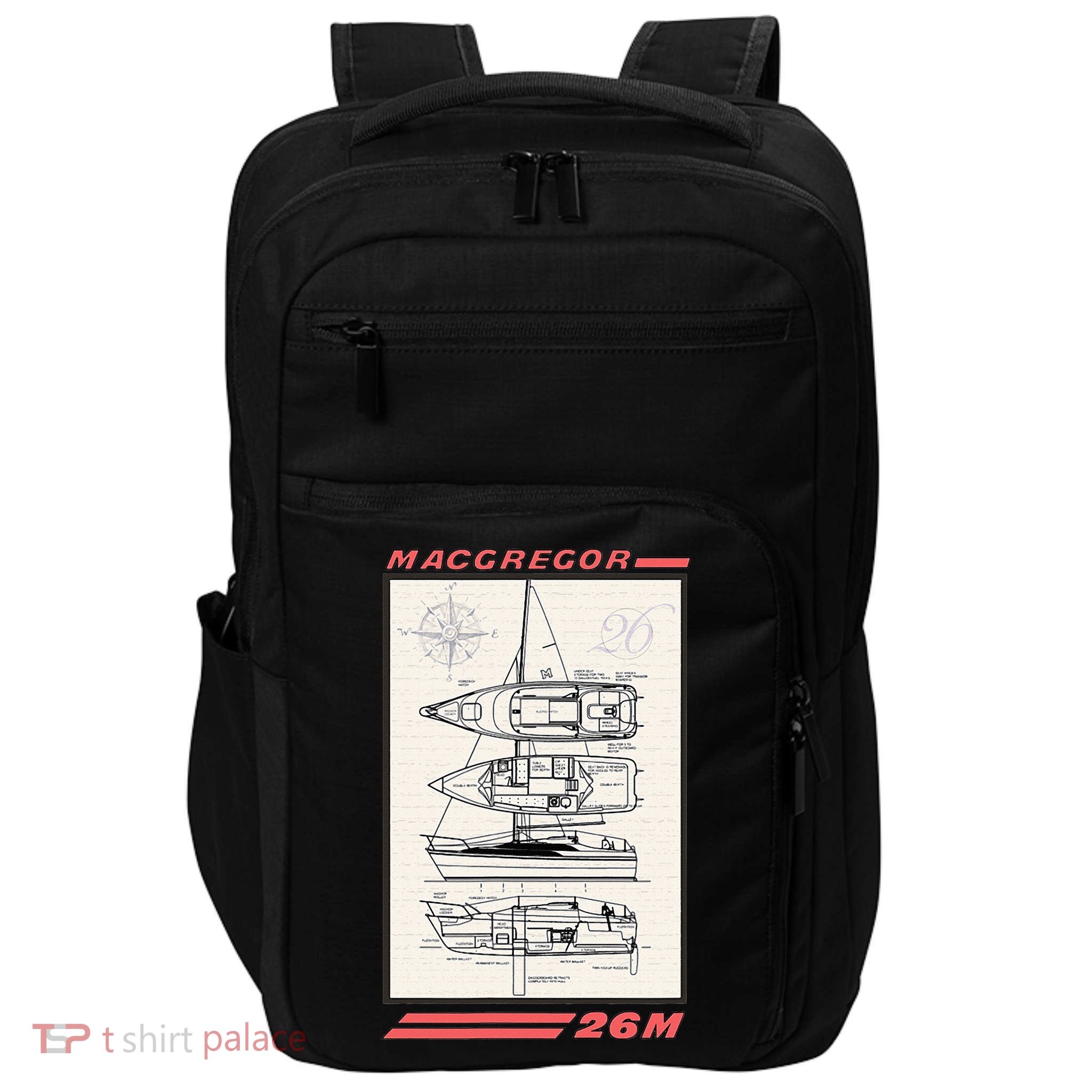 MacGregor 26M Sailboat Line Drawing Impact Tech Backpack