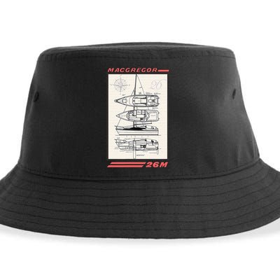 MacGregor 26M Sailboat Line Drawing Sustainable Bucket Hat