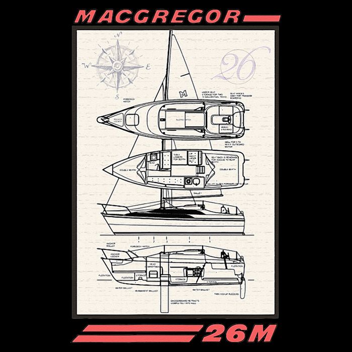 MacGregor 26M Sailboat Line Drawing Sustainable Bucket Hat