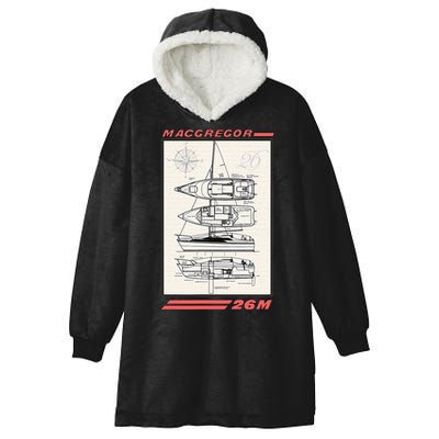 MacGregor 26M Sailboat Line Drawing Hooded Wearable Blanket