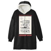 MacGregor 26M Sailboat Line Drawing Hooded Wearable Blanket