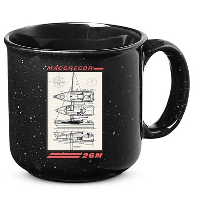 MacGregor 26M Sailboat Line Drawing 15oz Campfire Ceramic Mug