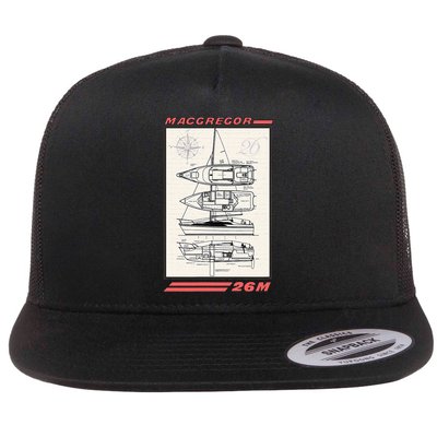 MacGregor 26M Sailboat Line Drawing Flatbill Hat