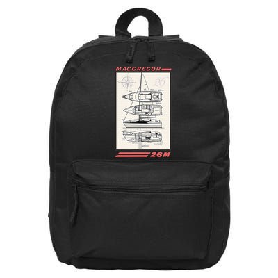 MacGregor 26M Sailboat Line Drawing 16 in Basic Backpack