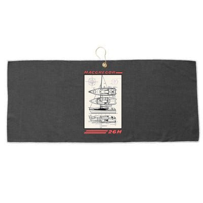 MacGregor 26M Sailboat Line Drawing Large Microfiber Waffle Golf Towel