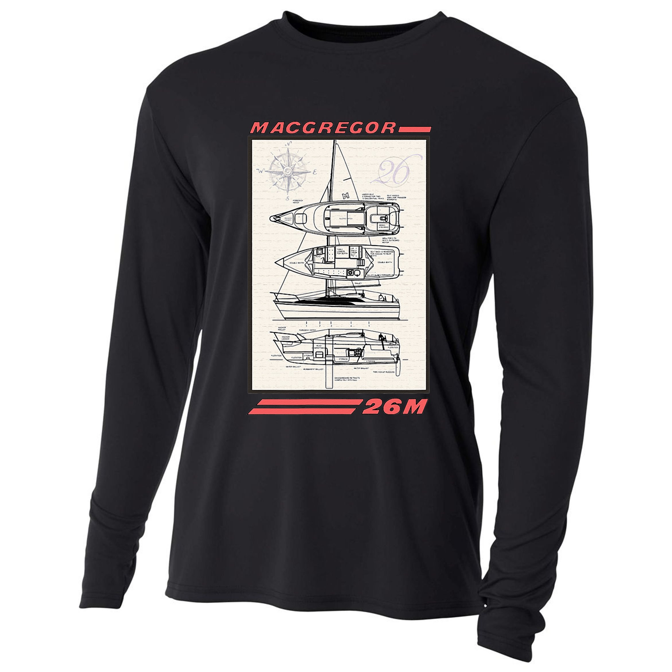 MacGregor 26M Sailboat Line Drawing Cooling Performance Long Sleeve Crew