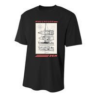 MacGregor 26M Sailboat Line Drawing Youth Performance Sprint T-Shirt