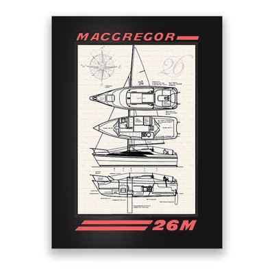 MacGregor 26M Sailboat Line Drawing Poster