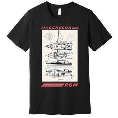 MacGregor 26M Sailboat Line Drawing Premium T-Shirt