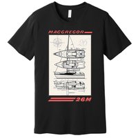 MacGregor 26M Sailboat Line Drawing Premium T-Shirt