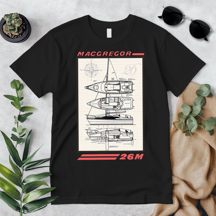MacGregor 26M Sailboat Line Drawing Premium T-Shirt