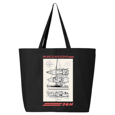MacGregor 26M Sailboat Line Drawing 25L Jumbo Tote