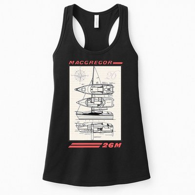 MacGregor 26M Sailboat Line Drawing Womens Tank Top