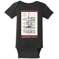 MacGregor 26M Sailboat Line Drawing Baby Bodysuit