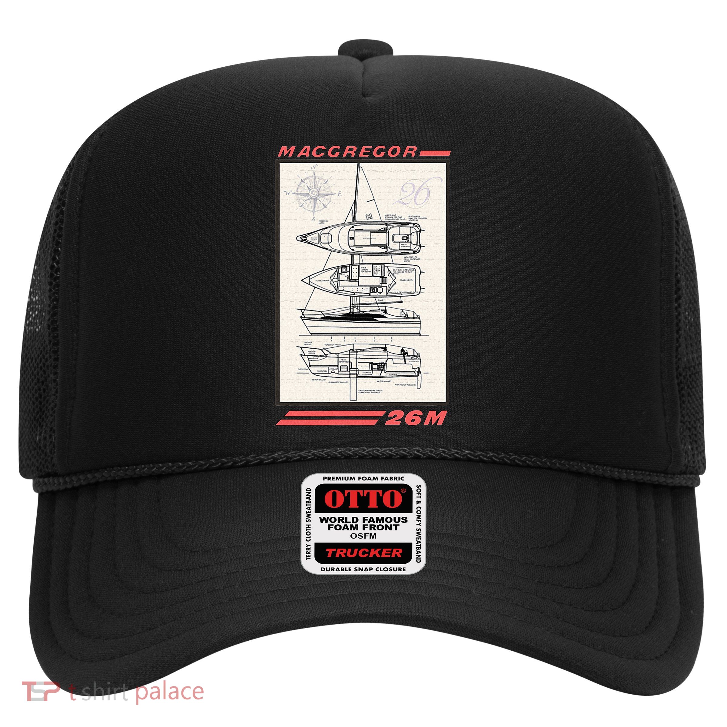 MacGregor 26M Sailboat Line Drawing Trucker Hat