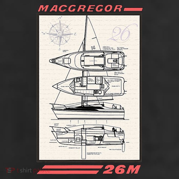 MacGregor 26M Sailboat Line Drawing Trucker Hat