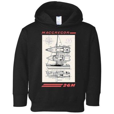 MacGregor 26M Sailboat Line Drawing Toddler Hoodie