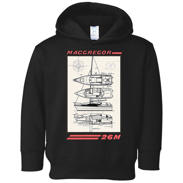 MacGregor 26M Sailboat Line Drawing Toddler Hoodie