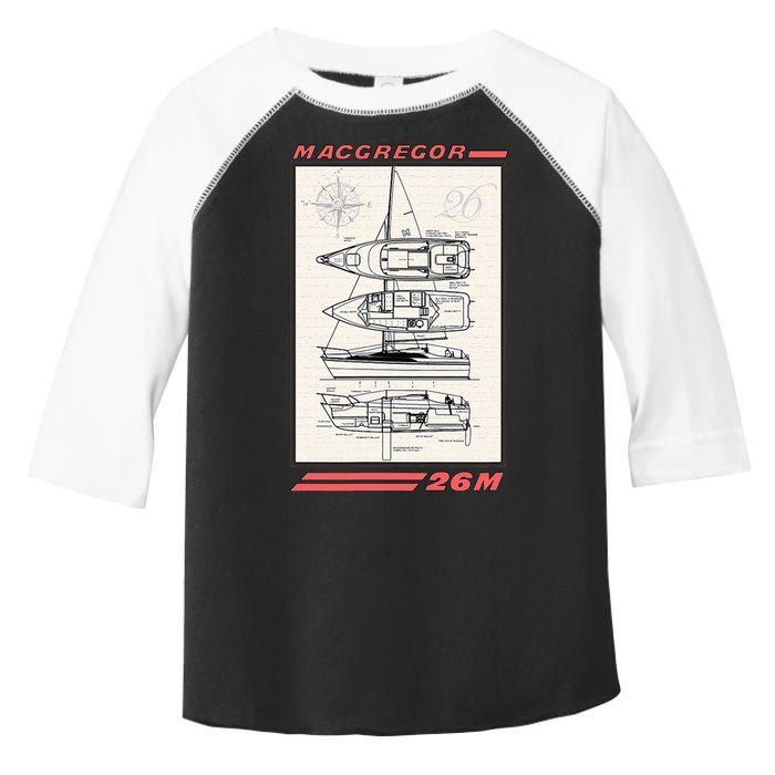 MacGregor 26M Sailboat Line Drawing Toddler Fine Jersey T-Shirt
