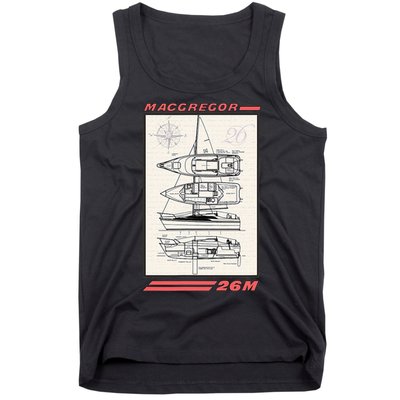 MacGregor 26M Sailboat Line Drawing Tank Top