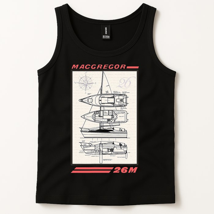 MacGregor 26M Sailboat Line Drawing Tank Top