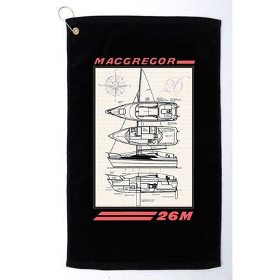 MacGregor 26M Sailboat Line Drawing Golf Towel