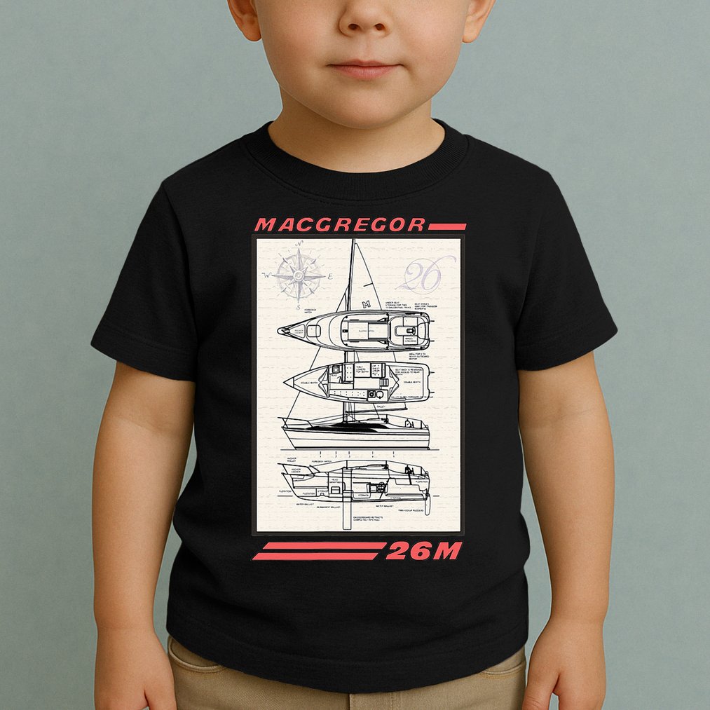 MacGregor 26M Sailboat Line Drawing Toddler T-Shirt