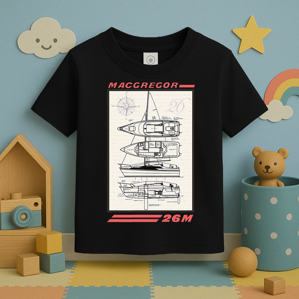 MacGregor 26M Sailboat Line Drawing Toddler T-Shirt