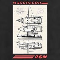 MacGregor 26M Sailboat Line Drawing Microfiber Hand Towel