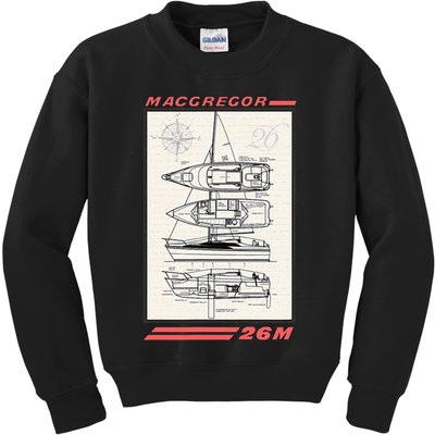 MacGregor 26M Sailboat Line Drawing Kids Sweatshirt