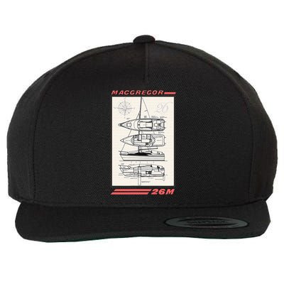 MacGregor 26M Sailboat Line Drawing Wool Snapback Cap